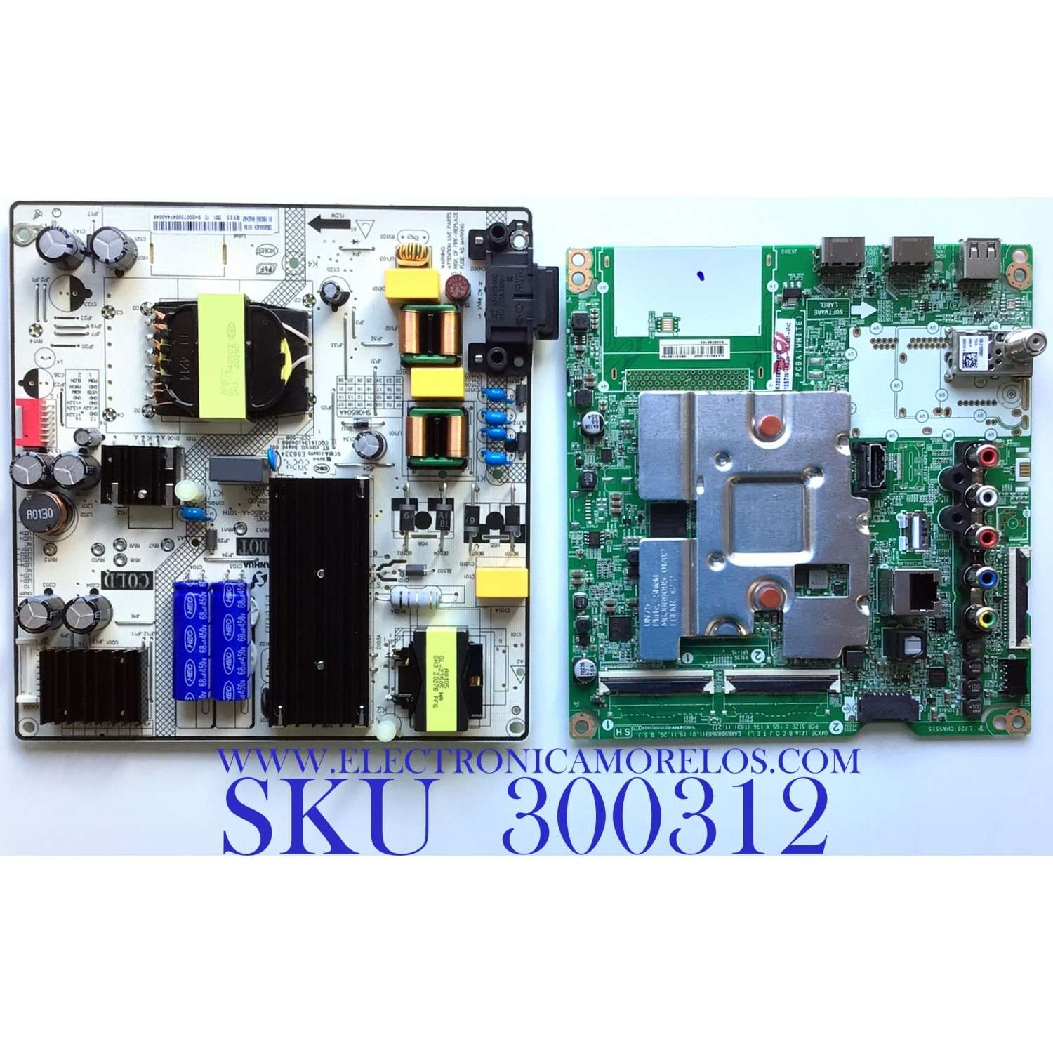 KIT DE TARJETAS PARA TV LG / NUMERO DE PARTE MAIN EBR31196734 / EAX69083603(1.0) / FUENTE 81-PBE065-H4A24AP / SHG6504A-101H / DLBB500 / PANEL´S LVU650BEDX E0001 / HV650QUB-N9E / MODELO 65UN7000PUD / 65UN7000PUD.CUSFLH